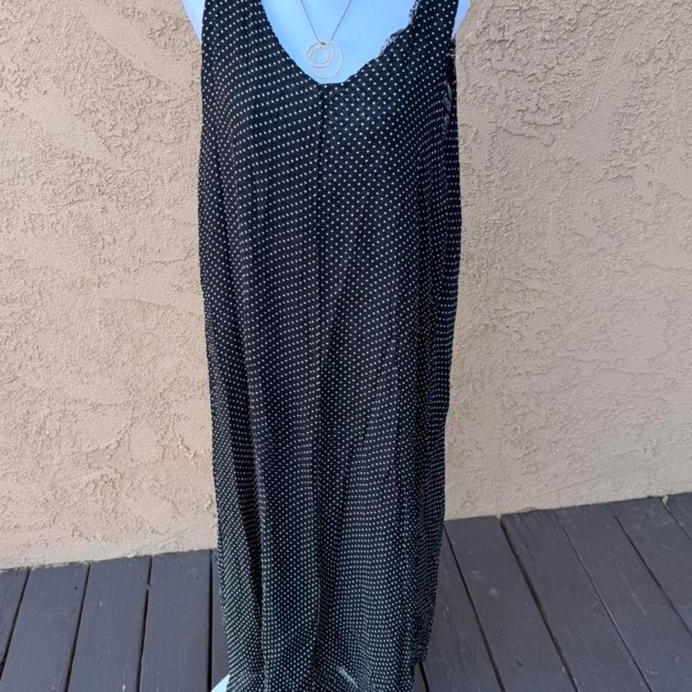 Handmade black and white reversible polka dot and floral dress - Picture 4 of 6